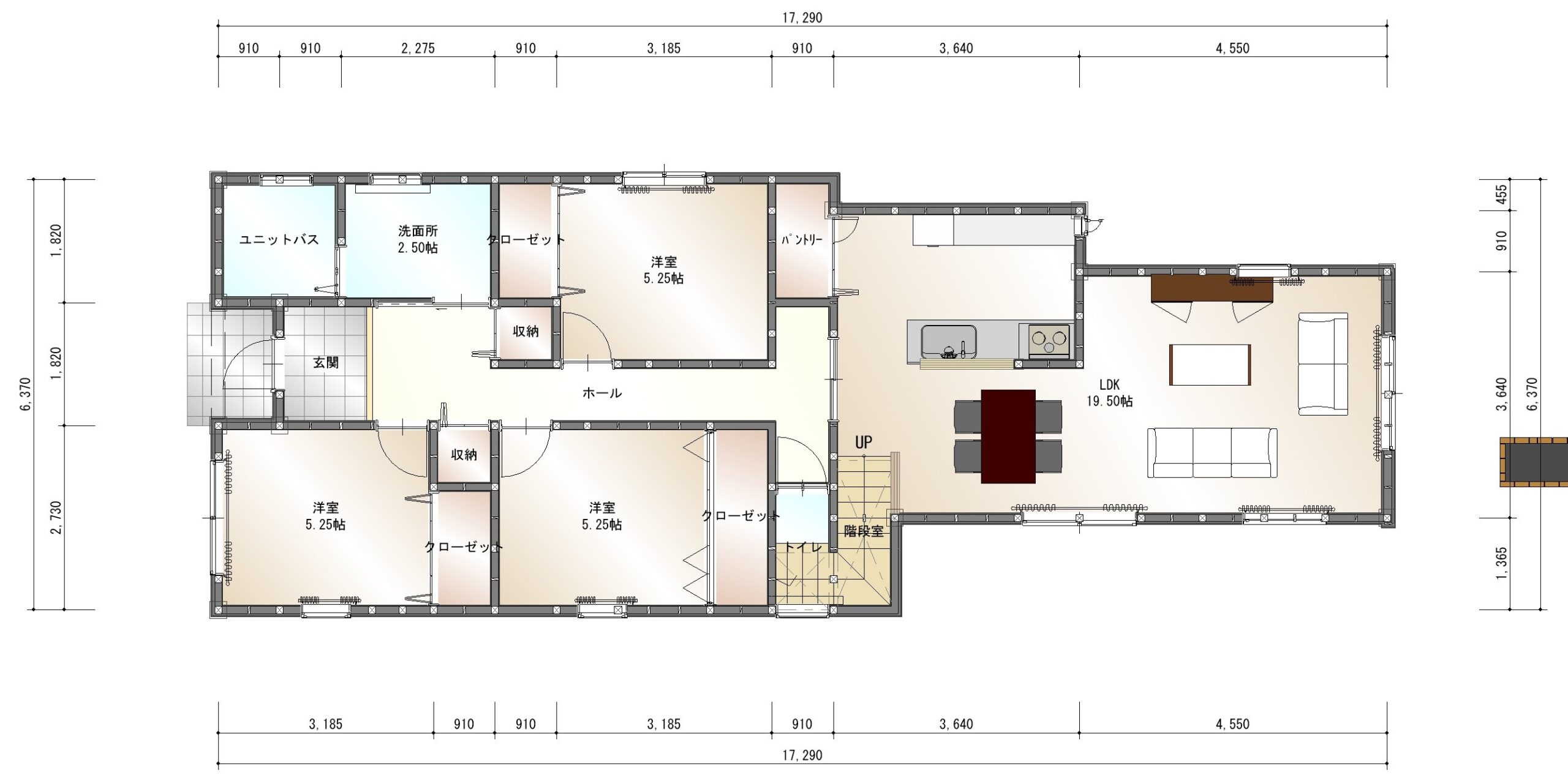 平屋＋2階屋上22.3帖+太陽光9.24K（4LDK＋シアタールーム）35.93坪